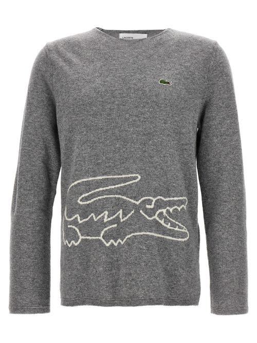 Intarsia Wool Sweater — Gray
