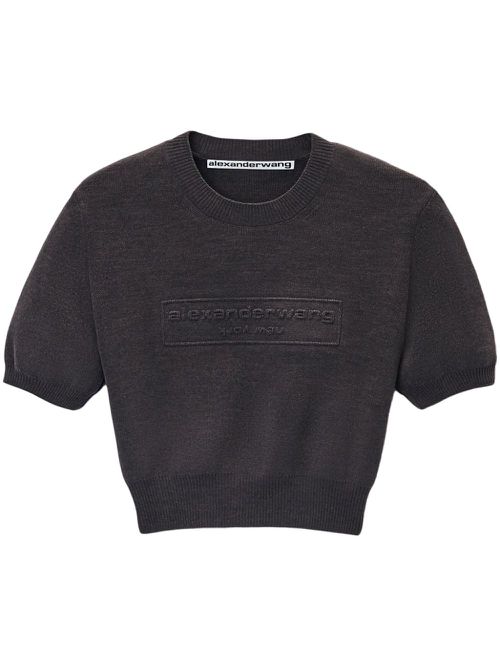 Logo-embossed T-shirt - Grey