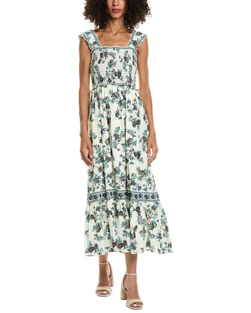 Smocked Bodice Midi Dress