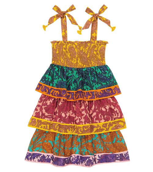 Zimmermann Kids Tiggy tiered paisley cotton dress