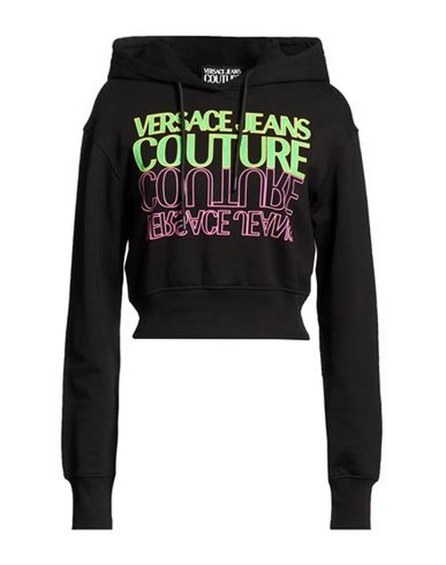 Woman Sweatshirt Black Size L Cotton, Elastane