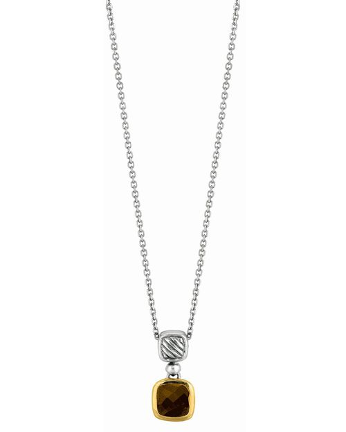 Phillip Gavriel 18K & Silver Smokey Quartz Pendant Necklace