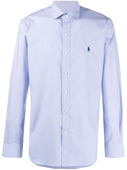 Embroidered logo shirt - Blue
