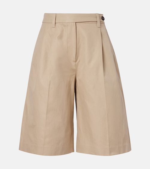 Cotton and linen shorts