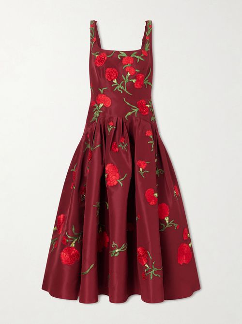 Floral-embroidered Silk-faille Gown - US2