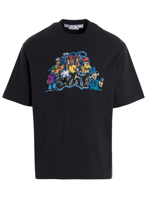 Off-White Graphic Oversizes Skate Black T-Shirt - Black