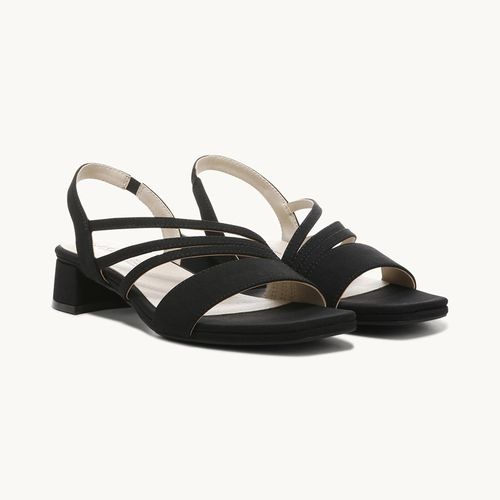 Stride Shoes Joy 2 Strappy Dress Sandal Black Fabric