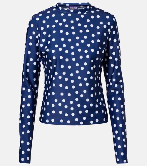 Polka-dot jersey top
