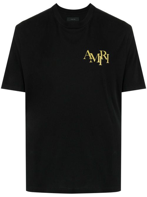 Champagne crystal-embellished T-shirt - Black