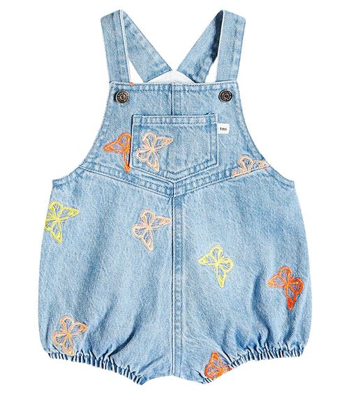 The New Society Baby Burbank embroidered denim playsuit