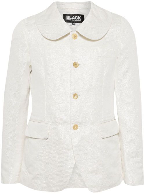 Houndstooth single-breasted blazer - White