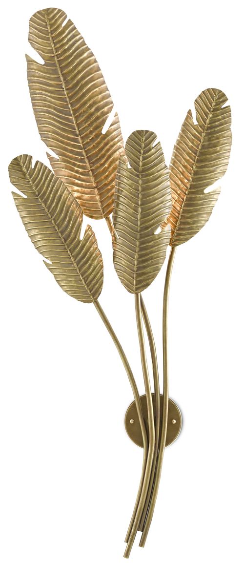 Vintage Brass Four Light Wall Sconce from the Tropical Collection