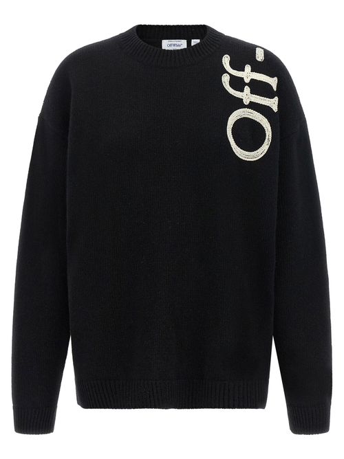 Embroidered Logo Sweater — Black