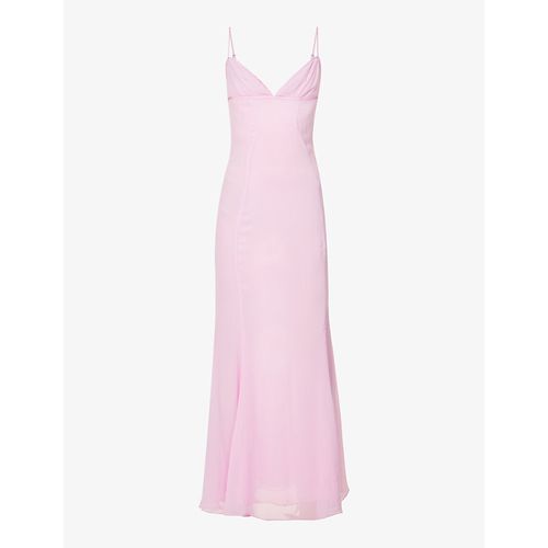 Womens Pink Loren Sweetheart-neck Mesh Maxi Dress