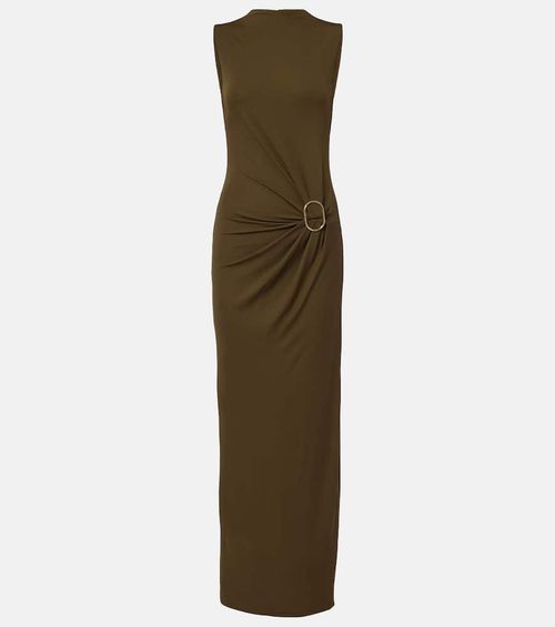 Gathered jersey maxi dress