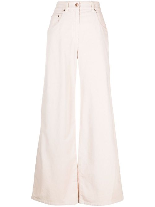 High-waist wide-leg jeans - Neutrals