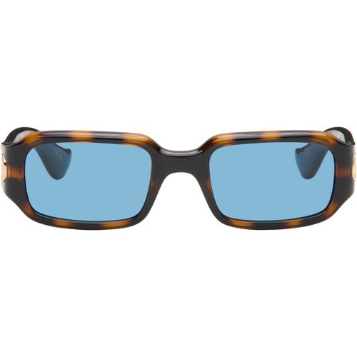 Brown Rectangular Acetate Sunglasses