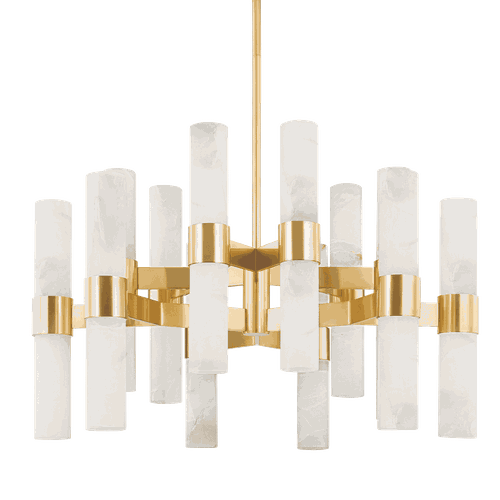 Aged Brass 24 Light Chandelier from the Stowe Collection