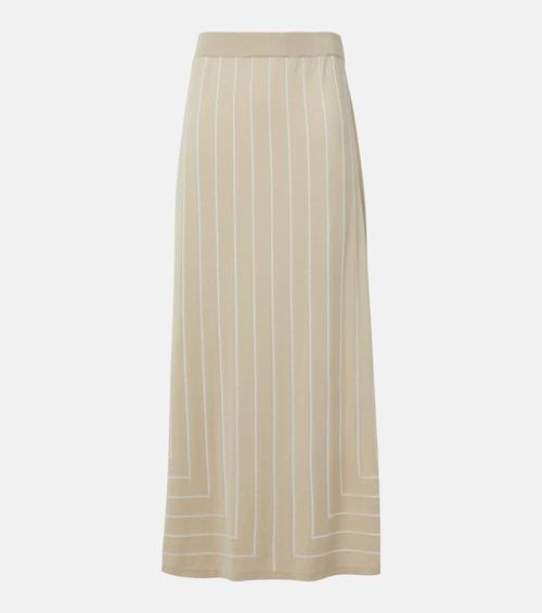 Striped cotton and silk maxi skirt