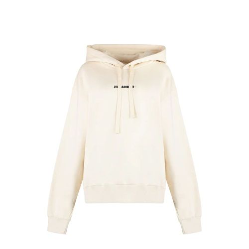 Cotton Logo Hoodie — White