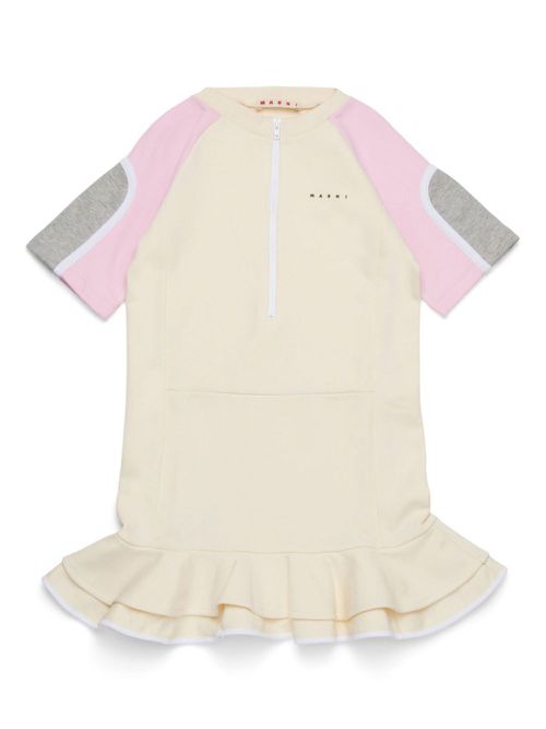 Ruffle-hem dress - Yellow