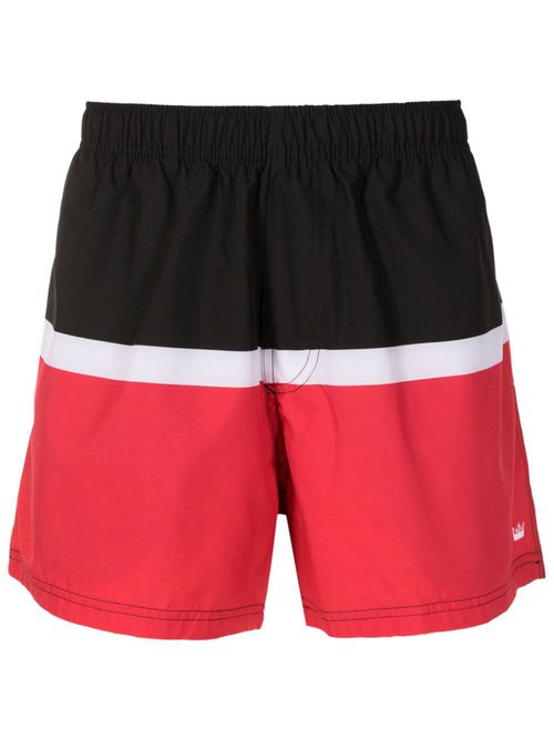 Elasticated-waist swim shorts - Black