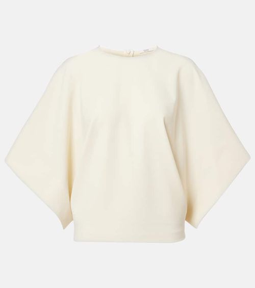 Tenley draped wool-blend crêpe top