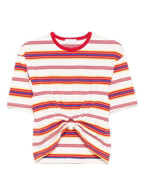 Rabanne striped T-shirt - White