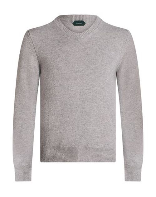 Man Sweater Light grey Size 38 Virgin Wool