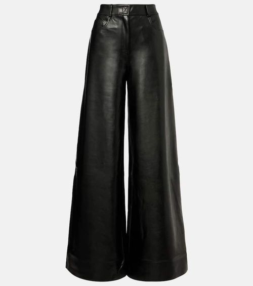 Elephant faux leather wide-leg pants