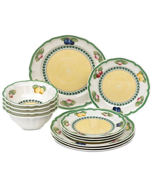 French Garden 12 Pc. Dinnerware Set, Service for 4, Created for Macy's - Fleurence