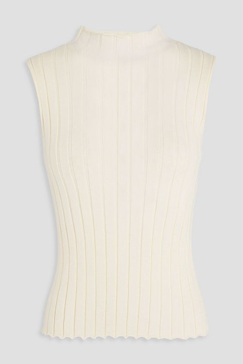 Ribbed cashmere top - White - M