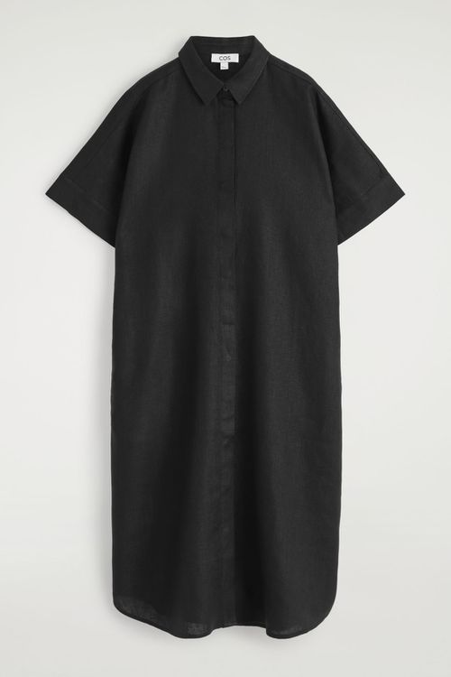 LINEN MAXI SHIRT DRESS