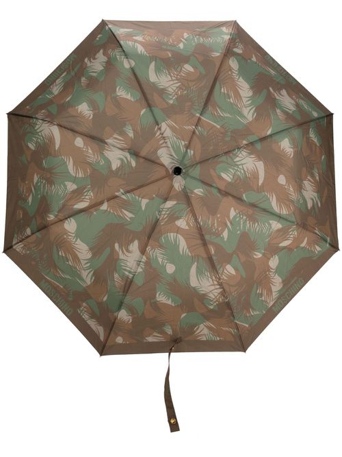 Camouflage-print compact umbrella - Brown