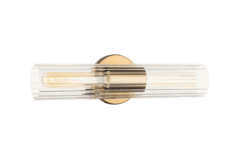 Aged Gold Brass Two Light Wall Sconce from the Odette Collection