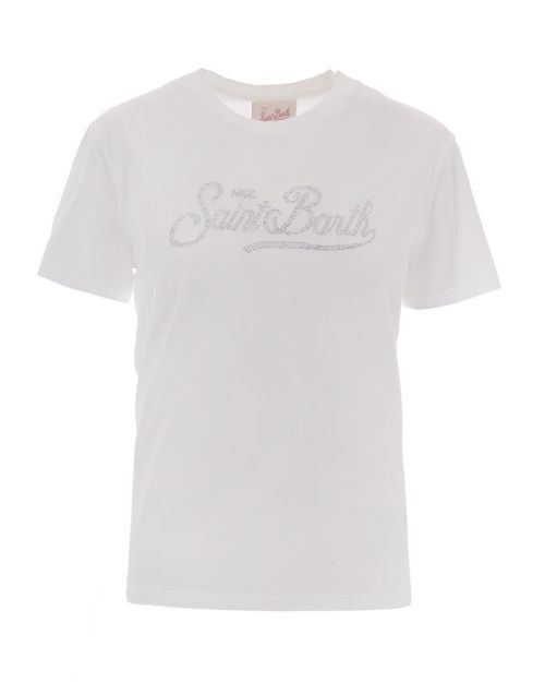 White Embellished Crew Neck T-Shirt