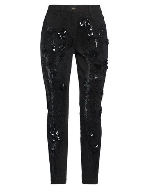 Woman Jeans Black Size 25 Cotton, Elastane