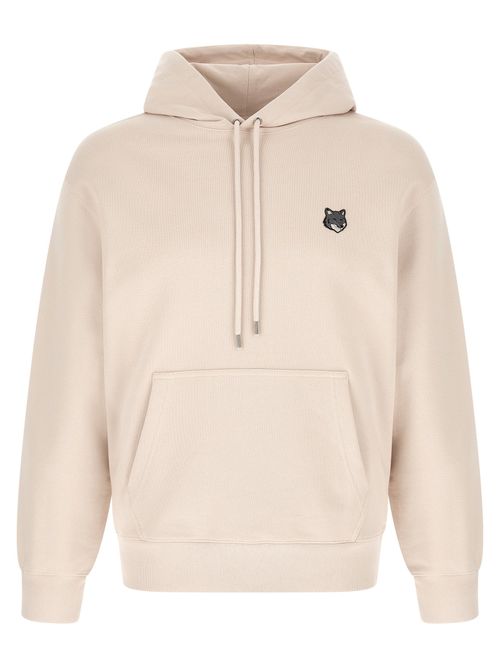 Fox Head Embroidered Hoodie — Beige