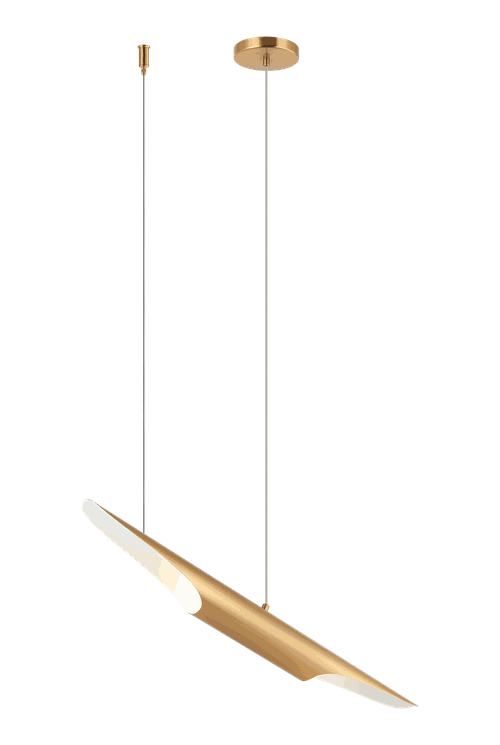 Aged Gold Brass Two Light Chandelier from the Stylus Collection