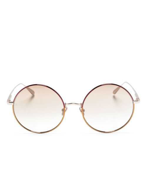 Round-frame metallic sunglasses - Gold