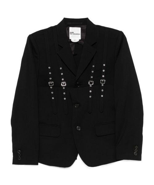 Black Buckled Regular Fit Blazer