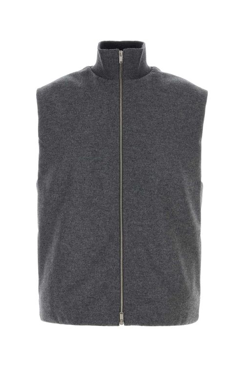 Dark Grey Wool Sleeveless Jacket