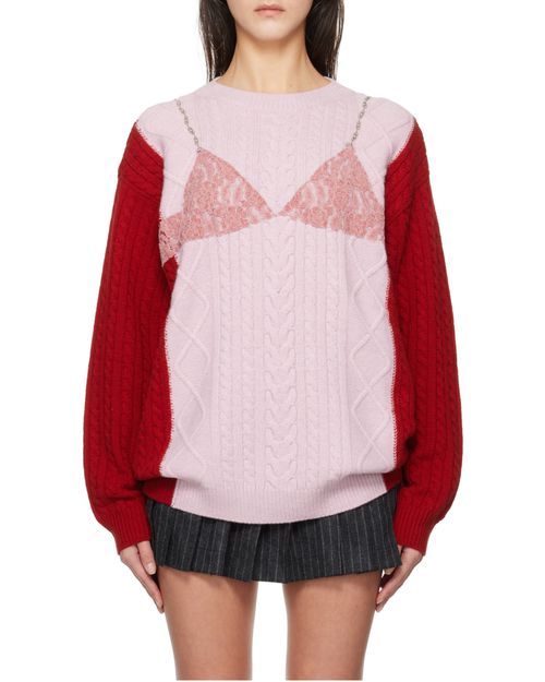 Twisted knitted sweater