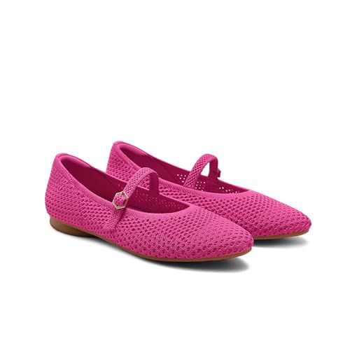 VIVAIA Tamia Mary Jane Flats for Women Comfortable Almond Toe Flat Shoes Adjustable Washable Ballet Flats Leopard