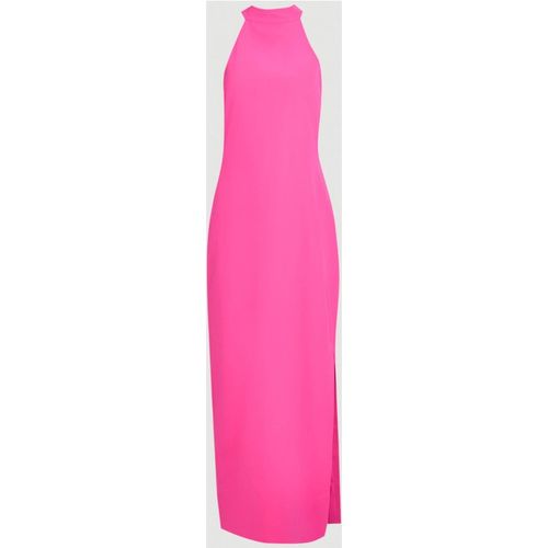 Karen Millen Women's Soft Tailored Halterneck Open Back Maxi Dress in Pink