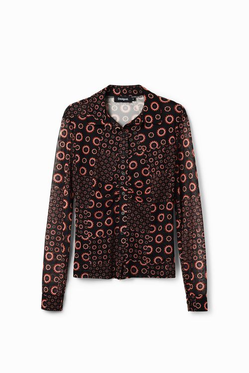 Patchwork gathered T-shirt