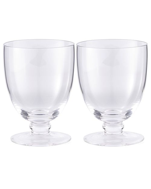 Set of 2 Kit Kemp Glassware Flow Double Old Fashioned Glasses