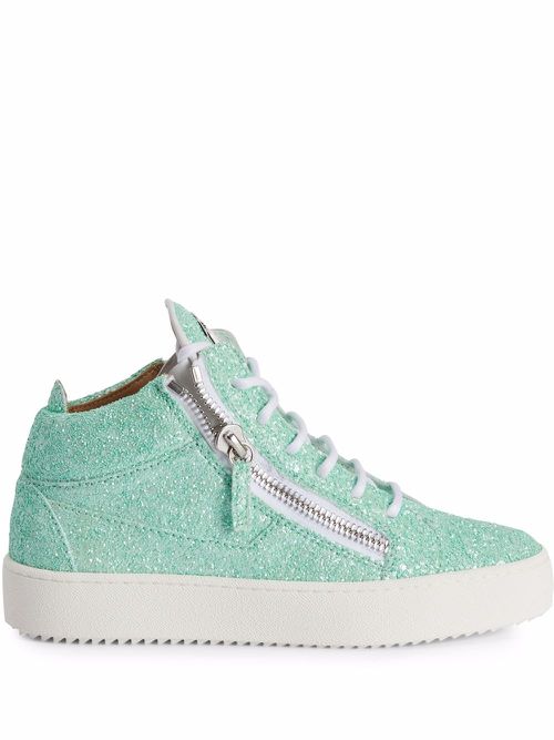 Kriss glitter high-top sneakers - Green