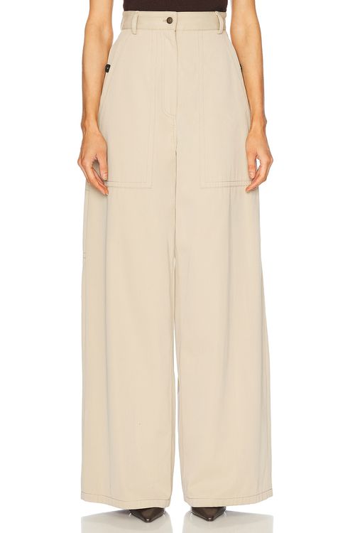 Adam Lippes Jasper Pant in Khaki - Beige.  6 also in