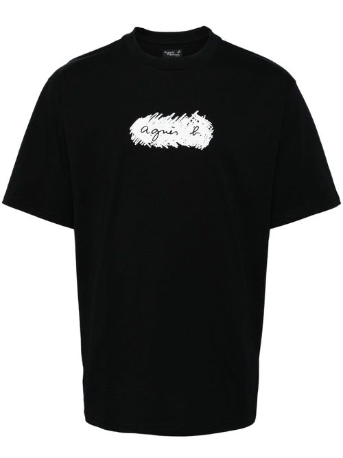 Logo print cotton T-shirt - Black